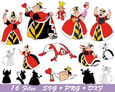 Queen Of Hearts Svg Alice In Wonderland Png Disney Villains Etsy