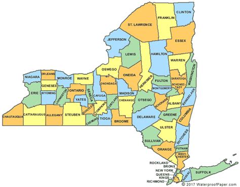 New York County Map Ny Counties Map Of New York