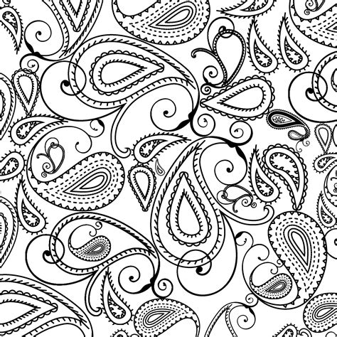 Paisley Zentangles Doodling Outline Art Cartoon Coloring Pages