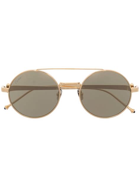 Cartier Eyewear Pasha Round Frame Sunglasses Farfetch