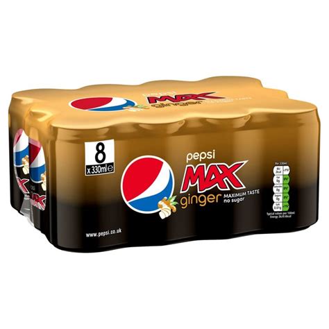 Morrisons Pepsi Max Ginger 8 X 330mlproduct Information