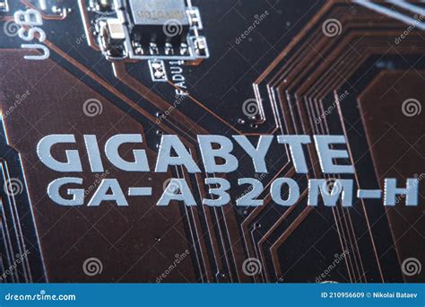 Gigabyte Company Logo On The Motherboard Editorial Stock Image Image