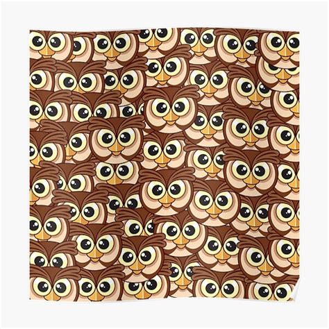 Cute Pattern Of Different Shades Of Owls Poster By Daliasabrytee
