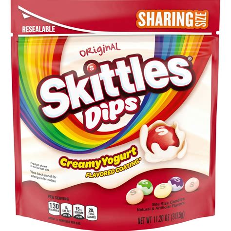 Skittles Dips Yogurt Coated Chewy Candy Sharing Size Bag 112 Oz