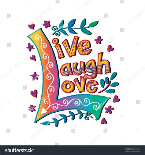 Live Laugh Love Hand Lettered Words Stock Vector 516136348
