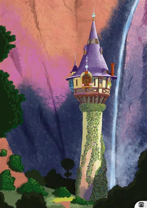Rapunzels Tower By Blackramu Tangled Painting Disney Drawings