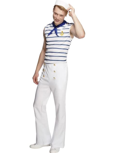 fever collection french sailor mens fancy dress costume