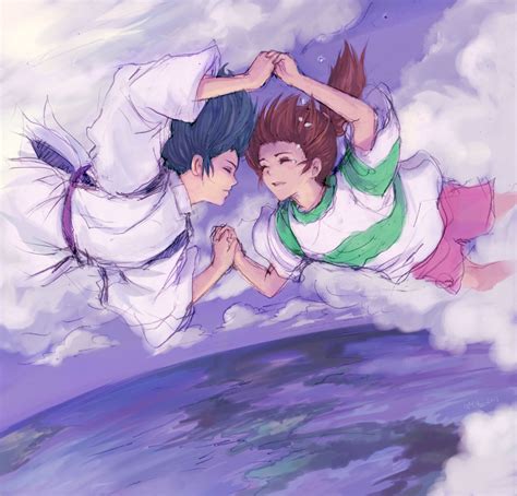Ghibli Ogino Chihiro X Haku Fanart ~~ Studio Ghibli Spirited Away