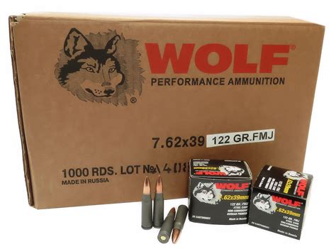 762x39 Ammo 123gr Fmj Wolf Performance 1000 Round Case