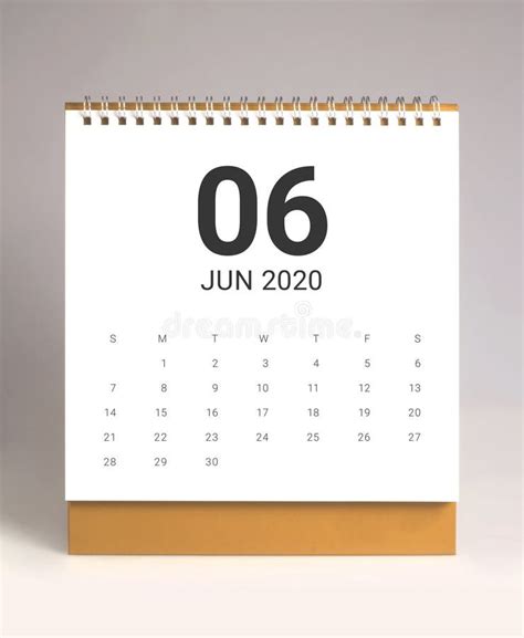 Simple Desk Calendar 2020 June Stock Photo Image Of Design 2020