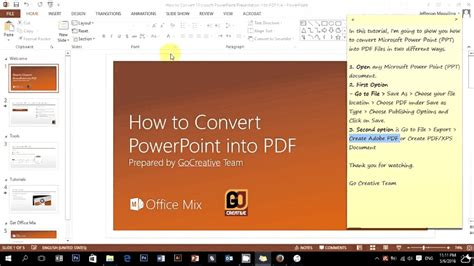 How To Convert Microsoft Powerpoint Presentation Ppt Into Pdf File