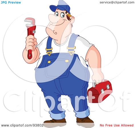 Royalty Free Rf Clipart Illustration Of A Friendly Male Plumber In