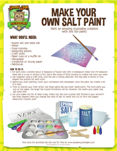 Make Your Own Salt Paint Animal Jam Academy