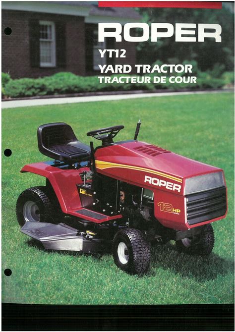Roper Tractor Yt12 Garden Yard Tractor Brochure