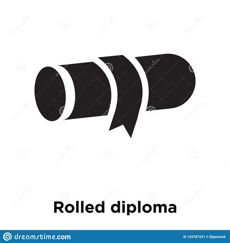 Rolled Diploma Icon Vector Isolated On White Background Logo Co Stock