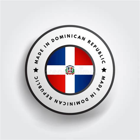 Made In Dominican Republic Text Emblem Badge Concept Background Stock