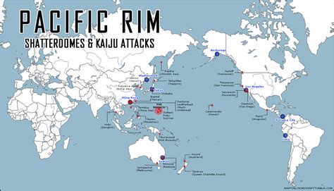 Pacific Rim Map Shatterdomes And Kaiju Attacks Sonatina