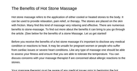 The Benefits Of Hot Stone Massagemamgwpdfpdf Docdroid