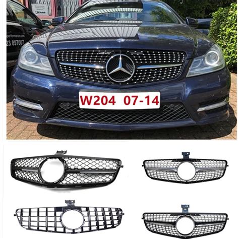Front Bumper Grille For Mercedes Benz C W204 Sport Racing Grill Amg Gt