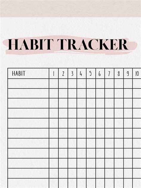 Habit Tracker Printable Monthly Wellness Tracker Printable Health
