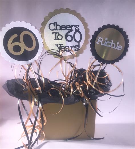 60th Birthday Table Decorations 3 Piece Sign Set With Personalized Text