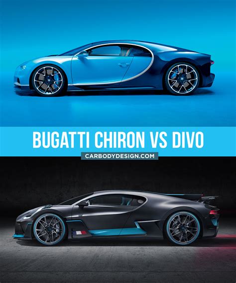 Bugatti Chiron Vs Bugatti Divo Design Comparison Side View Car Body