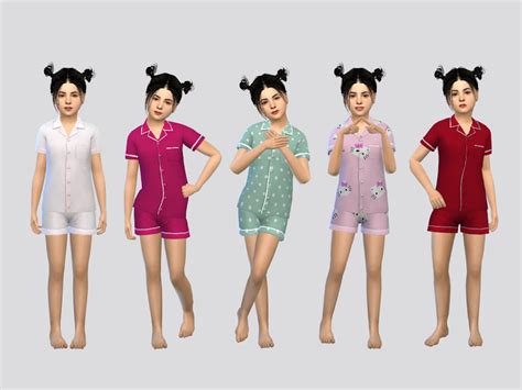 The Sims Resource Fullbody Sleepwear Girls S