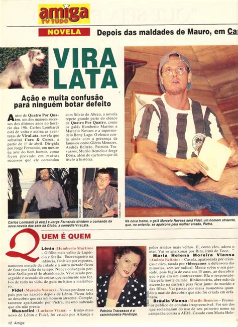 Revista Amiga Novelas Vira Lata Rede Globo