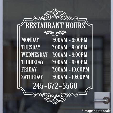 Custom Restaurant Hours Custom Business Office