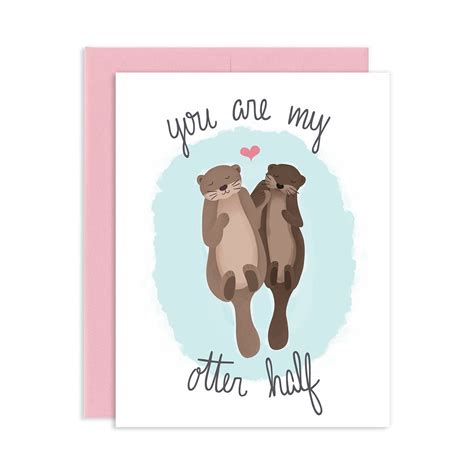 you are my otter half greeting card other half love etsy