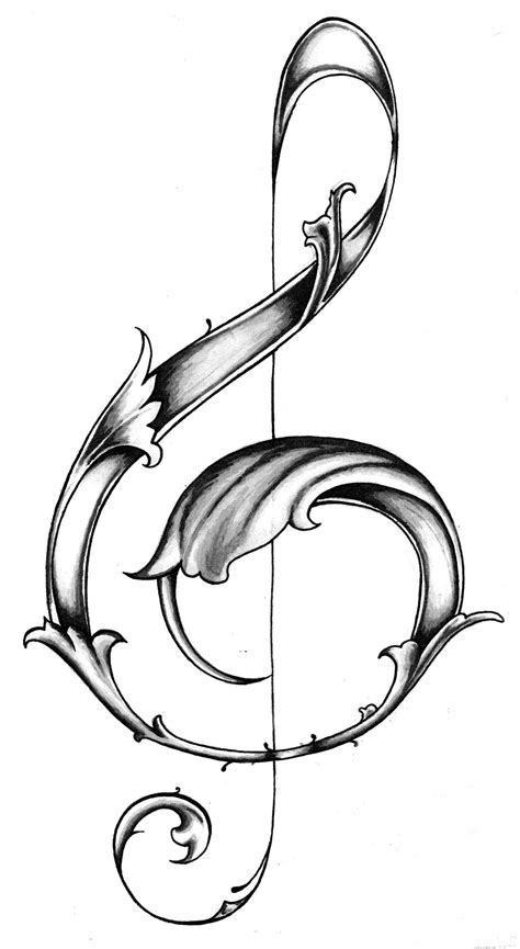 Drawing Of A Treble Clef Clipart Best