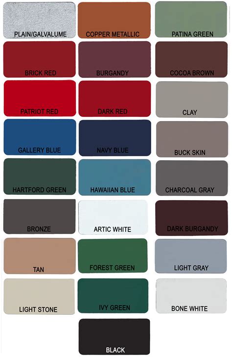 United Steel Color Chart