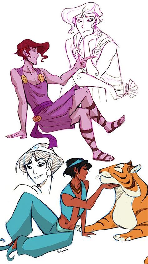 Genderbent Megara And Jasmine By Miyuli ɐ ɹ T Gender Bent Disney Disney Gender Bender Disney