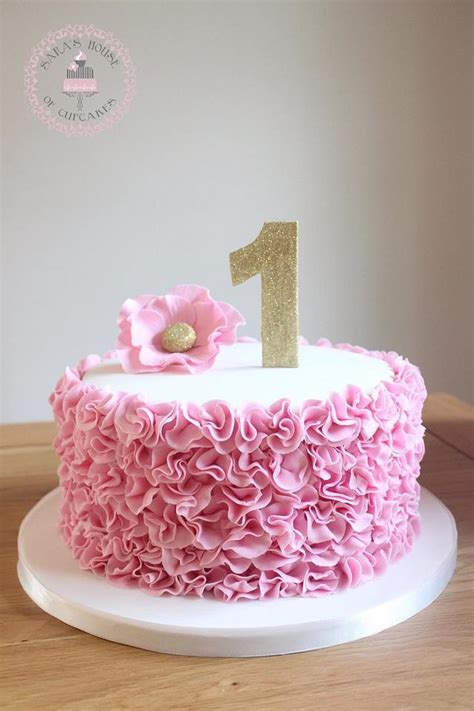 Pink Ruffles 1st Birthday Cake Cake By Saras House Of Cakesdecor