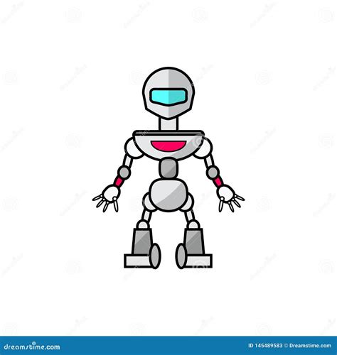 Friendly Cartoon Robot Stock Vector Illustration Of Automation 145489583