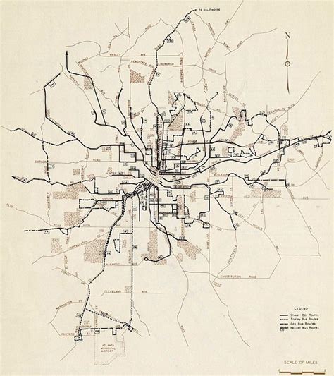 A View Of The Atlanta Streetcar Network From The First Half Of The 20th