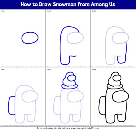 How To Draw Snowman From Among Us Among Us Step By Step