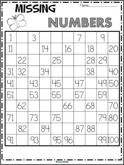 Hundreds Chart With Missing Numbers Worksheets 99worksheets