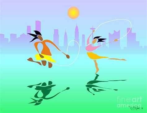 2 Girls Jumping Rope Digital Art By Walter Neal