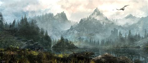 Skyrim Landscape By Tnounsy On Deviantart Skyrim Art Fantasy