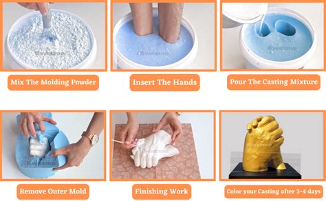 Kwetmo Hand Casting Kit For Couples Molding Powder For Hand Casting 3d Couple Casting Kit