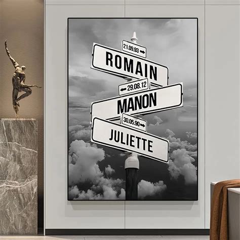 Personalized Intersection Street Sign With 1 5namesdates Canvas