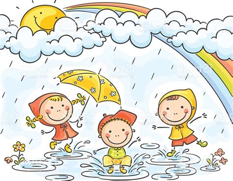 Rainy Season Drawing For Kids Easy