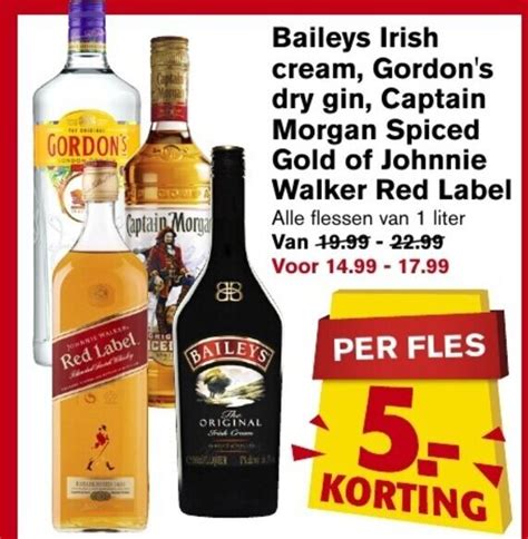 Baileys Irish Cream Gordon S Dry Gin Captain Morgan Of Spiced Gold Of