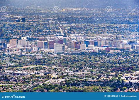 Aerial View Of The Buildings In Downtown San Jose Silicon Valley