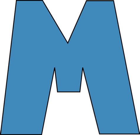 Blue Alphabet Letter M Clip Art Blue Alphabet Letter M Image