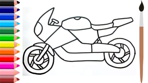 How To Draw A Motorcycle Easy Step By Step Video For Kidsmenggambar