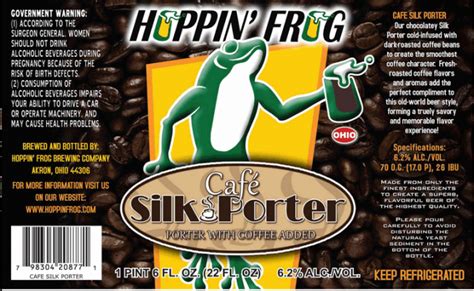 Hoppin Frog Adds Coffee To Silk Porter Beer Street Journal