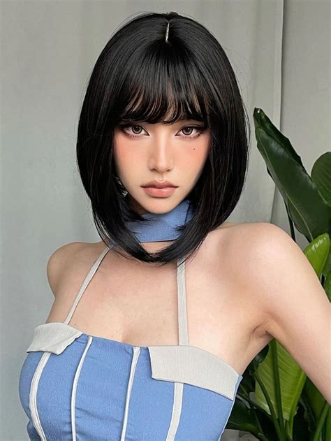 😘💕amarlis Short Straight Bob Wigs For Women12 Inch Black Bob Wig 😘 In 2023 Hair Styles Short