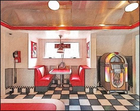 50s Diner Decorating Ideas 50s Diner Decoratin By T Douglas Painting On